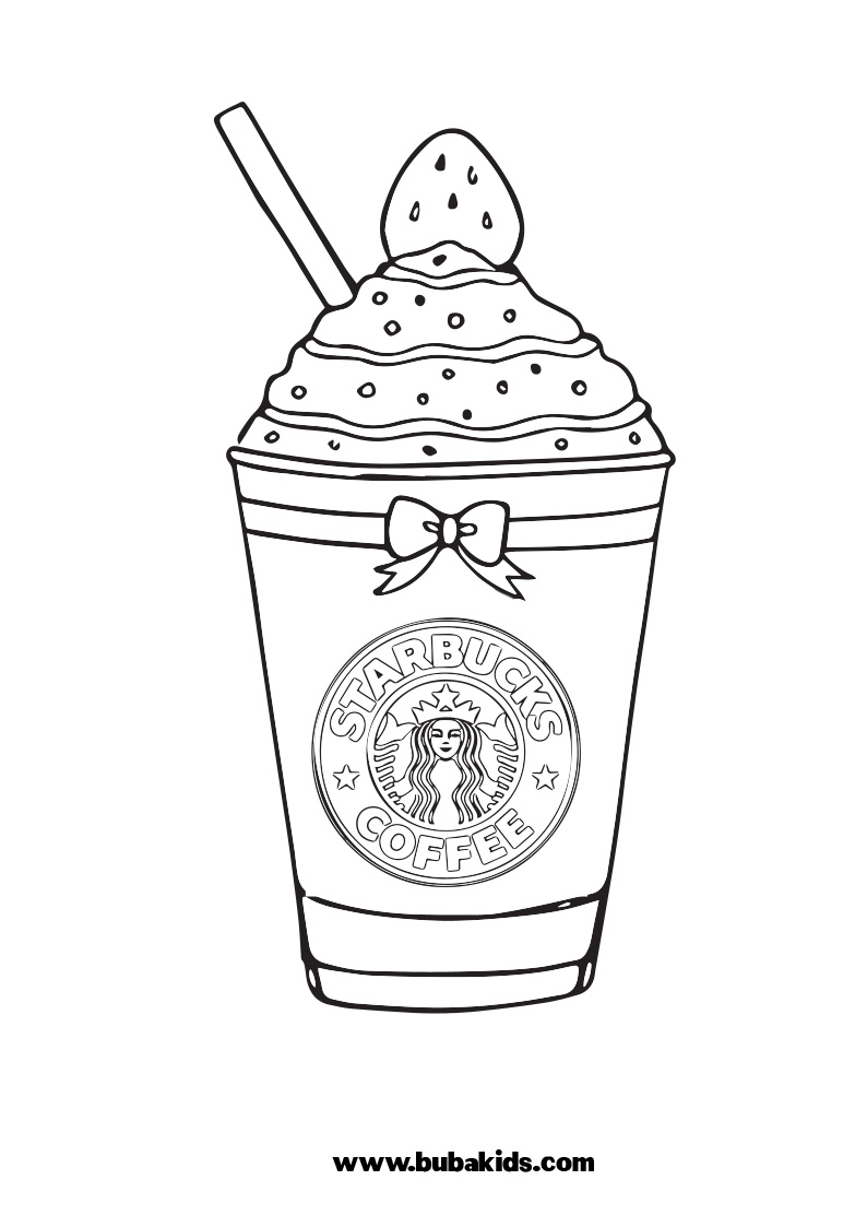 Printable Free Starbucks Coloring Page For Kids | BubaKids.com