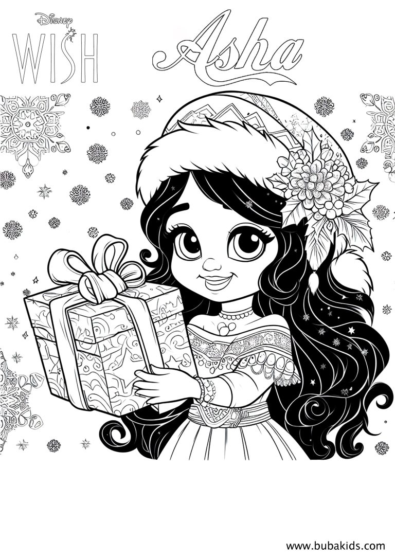 beautiful cute asha disneys wish movie coloring page | BubaKids.com