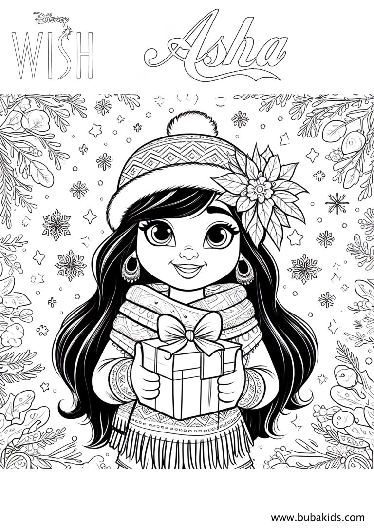 Cute Asha From Wish Disneys Movie Coloring Page 